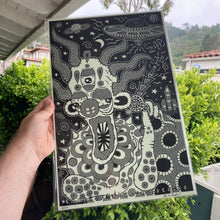 Load image into Gallery viewer, Alien Clown #01 (Open Edition Glow-in-the-dark Poster Print)