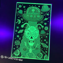 Load image into Gallery viewer, Alien Abducts Alien (Open Edition Glow-in-the-dark Poster Print)

