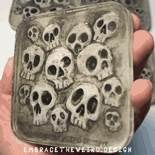 Load image into Gallery viewer, SKULLIES (GLOW IN THE DARK)(Handmade Beverage Coaster)