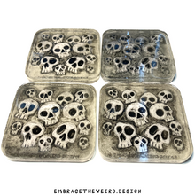 Load image into Gallery viewer, SKULLIES (GLOW IN THE DARK)(Handmade Beverage Coaster)