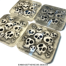 Load image into Gallery viewer, SKULLIES (GLOW IN THE DARK)(Handmade Beverage Coaster)