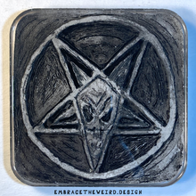 Load image into Gallery viewer, PENTAGRAM! (GLOW IN THE DARK)(Handmade Beverage Coaster)