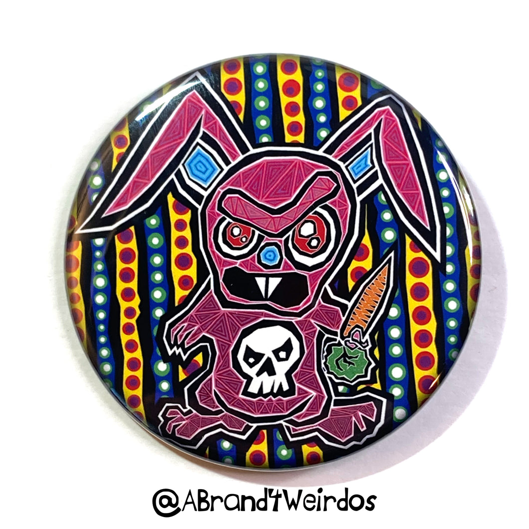 Angry Bunny (2.25 Inch Pinback Button)