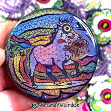 Load image into Gallery viewer, Feast of the Surfing Unicorn (2.25 Inch Pinback Button)