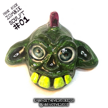 Load image into Gallery viewer, Punk Rock Zombie (Glow-in-the-Dark)(Small Handmade Sculpt)
