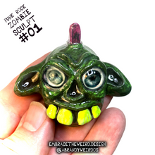 Load image into Gallery viewer, Punk Rock Zombie (Glow-in-the-Dark)(Small Handmade Sculpt)