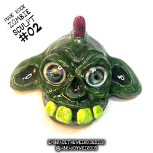 Load image into Gallery viewer, Punk Rock Zombie (Glow-in-the-Dark)(Small Handmade Sculpt)
