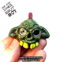 Load image into Gallery viewer, Punk Rock Zombie (Glow-in-the-Dark)(Small Handmade Sculpt)