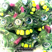 Load image into Gallery viewer, Punk Rock Zombie (Glow-in-the-Dark)(Small Handmade Sculpt)
