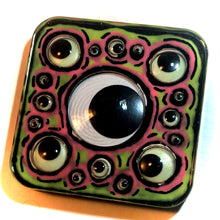 Load image into Gallery viewer, GOOGLIE EYE"S Series #01 (GLOW IN THE DARK)(Handmade Beverage Coaster)