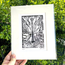 Load image into Gallery viewer, MY TACOMA ACOUSTIC BASS GUITAR- An Original Limited Edition Linocut (Series of 15)