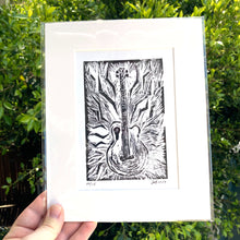Load image into Gallery viewer, MY TACOMA ACOUSTIC BASS GUITAR- An Original Limited Edition Linocut (Series of 15)