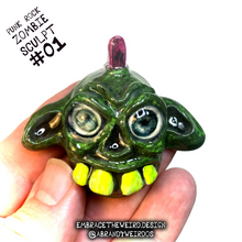 Load image into Gallery viewer, Punk Rock Zombie (Glow-in-the-Dark)(Small Handmade Sculpt)
