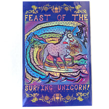 Load image into Gallery viewer, Feast of the Surfing Unicorn (Open Edition Poster Print)
