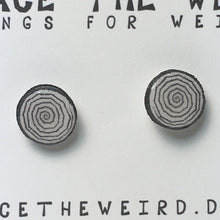 Load image into Gallery viewer, Black &amp; White Spiral Studs (Handmade Earrings)
