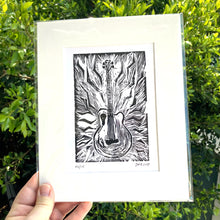 Load image into Gallery viewer, MY TACOMA ACOUSTIC BASS GUITAR- An Original Limited Edition Linocut (Series of 15)

